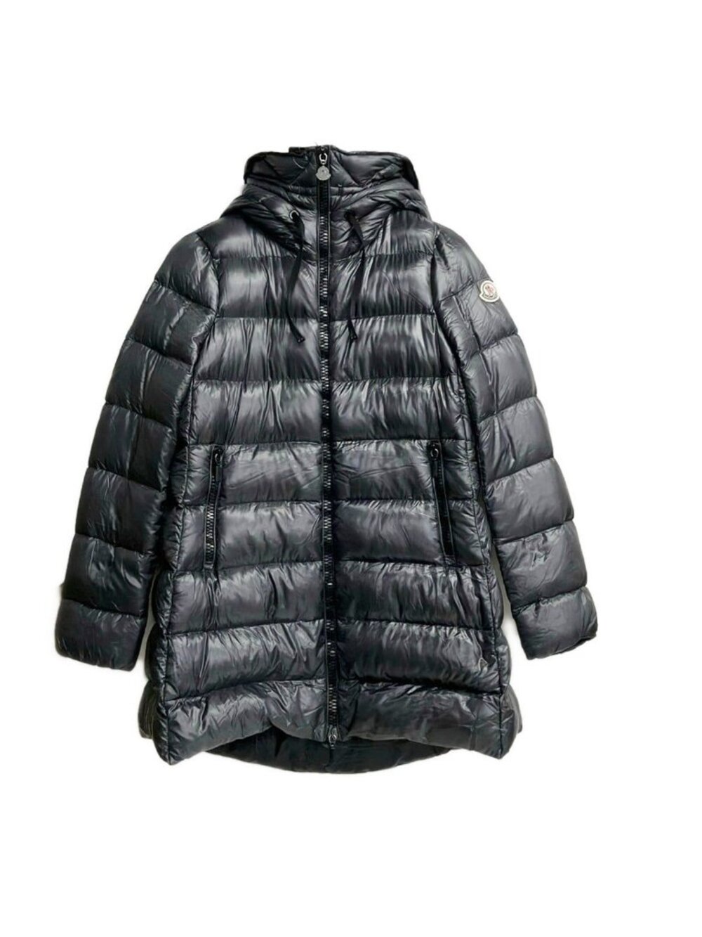 Moncler Down Coat M Suyen Dark Gray Zip